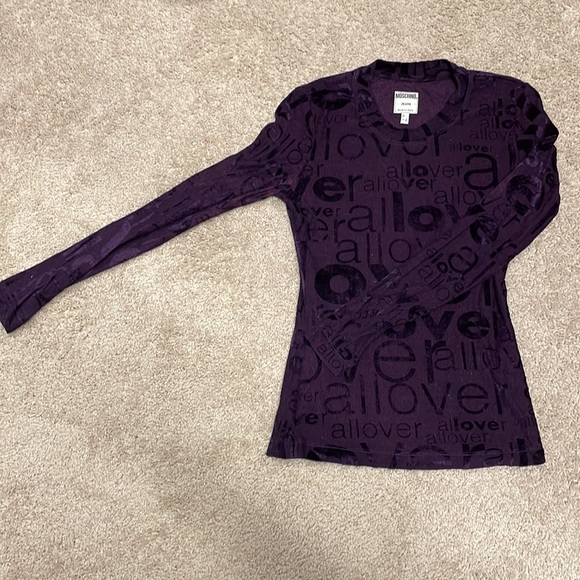 Moschino Jeans Women's dark purple silky Pullover - Picture 2 of 5